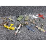 Selection of model die cast planes by corgi, Ledo etc also includes 2 tanks