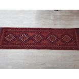 Afghan Meshwani runner rug, 252x64cm