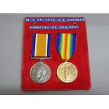 Medals WWI pair of silver medal and victory medal awarded to 6217 private H.G.Coombes Dorsetshire