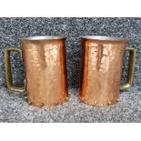 Two vintage 1960/70s copper and brass tankards by the BERCZI copper company of NSW Australia,