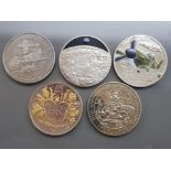 5 Guernsey coins including four five pound coins dated 1998, 2009, 2010 & 2013 also includes 2