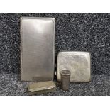 4 miscellaneous silver plated items including 2x cigarette cases, pill box and vintage Magic