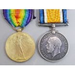Medals WWI pair silver & victory medals awarded to 13023, Pte T.Bell, S.Lanc.Ret