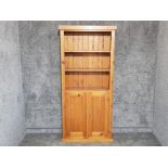 Large Pine 3 tier bookshelves with below cupboards, 91x32½cm, height 198cm