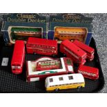 Model London buses by Corgi, Days Gone, Dinky etc and other buses.