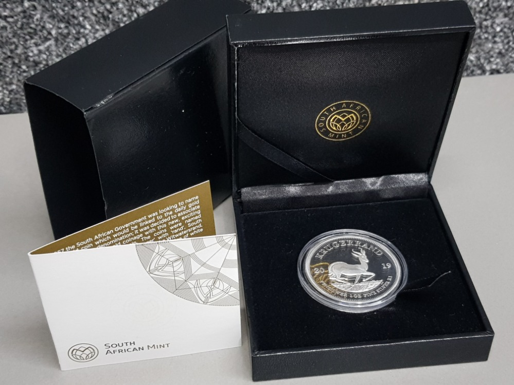 2019 silver proof South Africa Krugerrand coin, with original case and certificate of authenticity