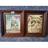 Two continental oil paintings, both indistinctly signed 23 x 18cm.