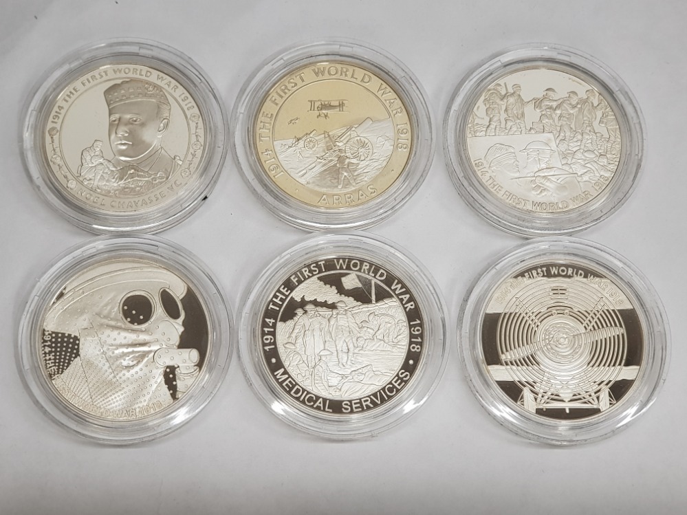 Royal Mint the 100th anniversary of the first world war silver proof six coin £5 set, with - Image 2 of 3