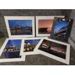 Four signed unframed photographs of Newcastle by David West, and two unsigned.