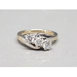 18ct white gold 3 stone diamond ring of at least 50 points size i 4.18g gross