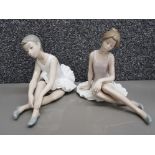 2 Nao by Lladro sitting ballerina figures