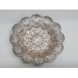 Maltese silver wire dish with flowers and Maltese cross, 56.7g