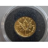 1/20th OZ pure gold coin, Canada Maple leaf