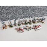 13 metal hand painted wargame minatures, medieval knights