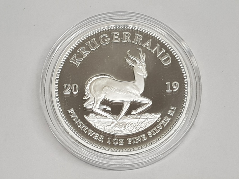 2019 silver proof South Africa Krugerrand coin, with original case and certificate of authenticity - Image 2 of 3