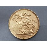 22ct gold 1907 full sovereign coin