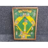 Vintage Poosh-M-up baseball game "Slugger" in display case with game balls, Northwestern products