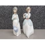 Lladro figure 6755 a proper pose (damage repair to neck) also includes Nao by lladro girl figure