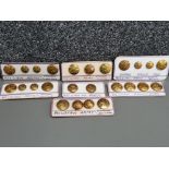 7 Belgian military button sets including standard issue buttons, General service issue & Belgian air