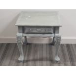 Painted mahogany lamp table fitted with a single drawer 51x51x51cm