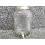 Large vintage Clear glass drinks dispenser by Yorkshire glassware