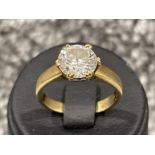 Ladies 9ct gold solitaire ring. Comprising of a Round CZ stone. 3.3G size M