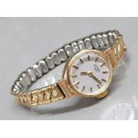 9ct gold rotary mechanical wristwatch (in working order) gold plated expanding bracelet