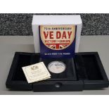5 pounds silver proof coin, celebrating the 75th anniversary of VE Day with original box and