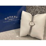 Ladies sterling silver Rotary watch in original box and instructions