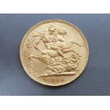 22ct gold 1908 full sovereign coin