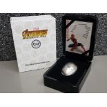 Marvel Avengers 2OZ .999 fine silver 5 Dollars collectible coin, spiderman, with original case