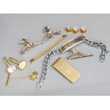 10 items of gents costume jewellery, inc bracelet, cufflinks etc