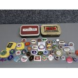 2 tins containing a Large Quantity of vintage metal railway badges, mixed dates