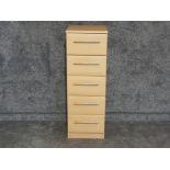 Modern tall boy 5 drawer chest 38x41cm, height 112cm