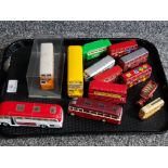 Model buses by Matchbox, Corgi and others.