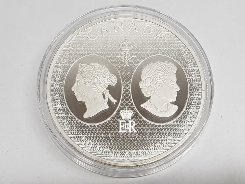 Royal Canadian mint 50 Dollars 99.99% pure silver coin, celebrating the 200th anniversary of Queen - Image 3 of 3