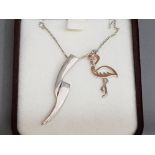 2 silver pendants & silver necklet, 5.2g