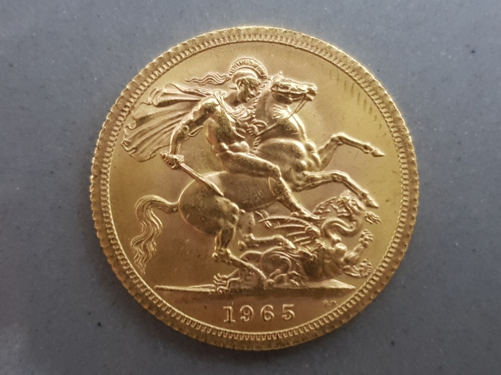 22ct gold 1965 full sovereign coin