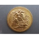 22ct gold 1965 full sovereign coin