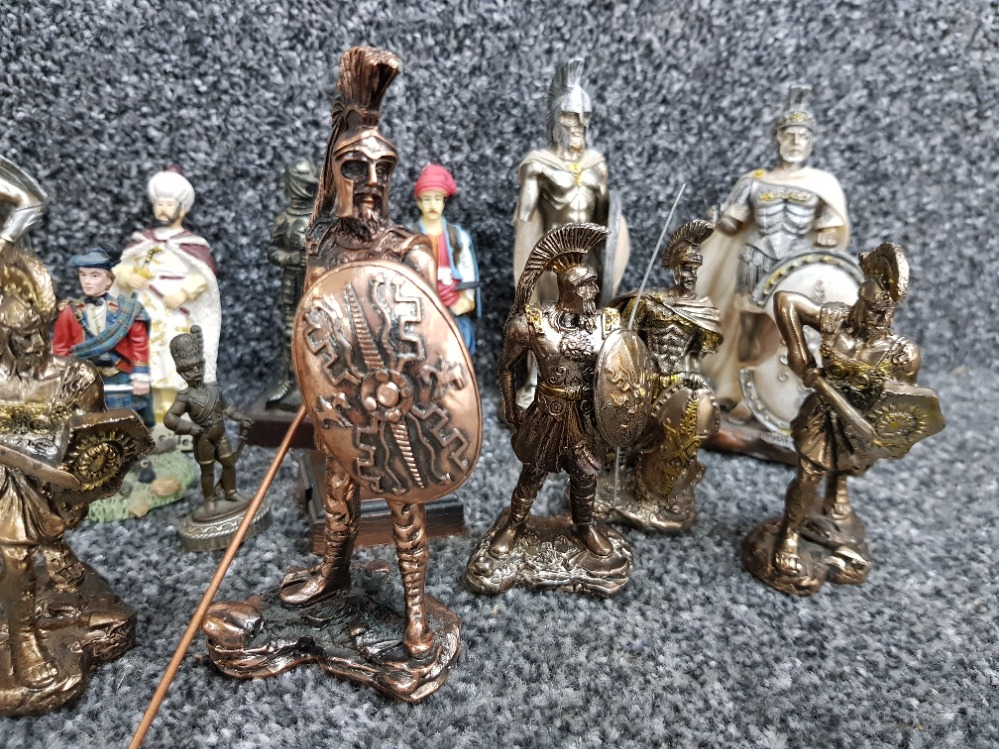 Selection of minatures including highland warriors & bagpipe players by Sculptures UK also - Image 3 of 3