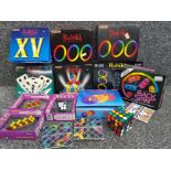 Box of Rubiks puzzles including M.a.g.i.c, Dice, clock puzzle etc most boxed