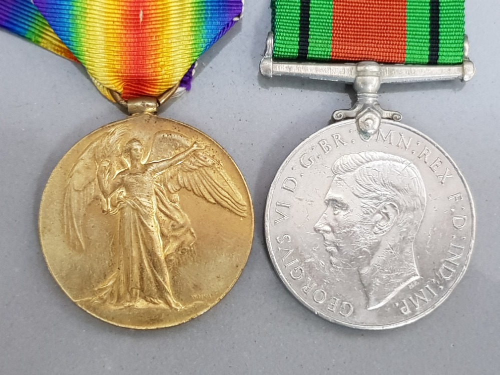 2 medals includes the WWI the great war for civilisation medal 1914-1919 & the defence medal 1939- - Image 2 of 3