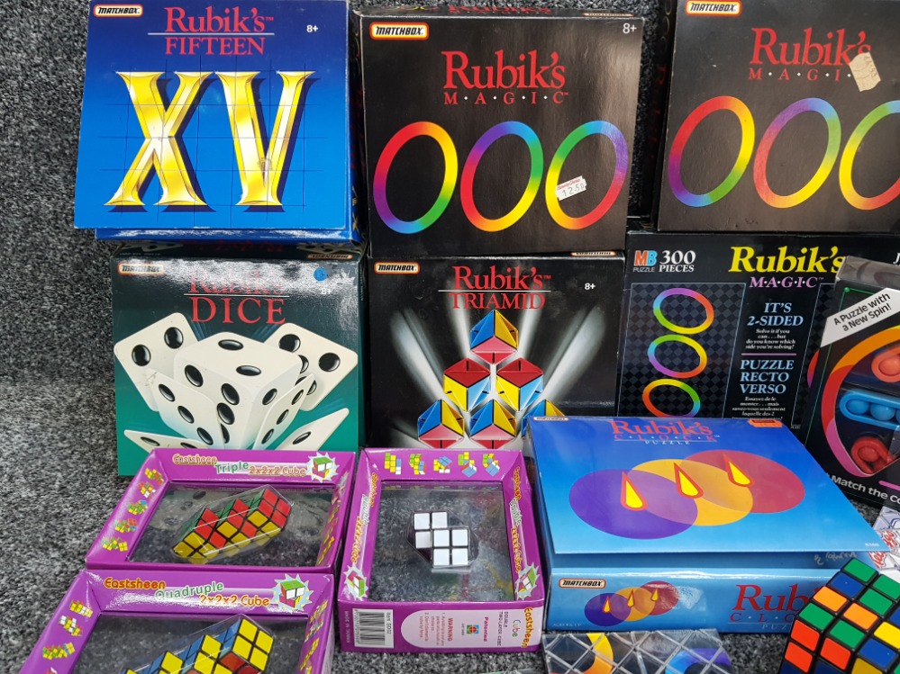 Box of Rubiks puzzles including M.a.g.i.c, Dice, clock puzzle etc most boxed - Image 2 of 3