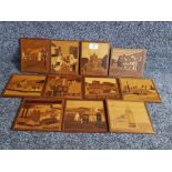 Eleven marquetry pictures by Bob Neale.