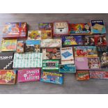 Total of 28 boxed vintage games including Marvello, safari tiddlywinks etc
