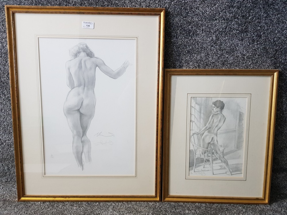 Two limited prints after Tom G****, female nude studies no 30/500 and 25/500, largest measures 47