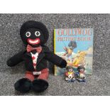Soft toy golly together with 2 small Golly ornaments and the Gollywog picture book from 1950