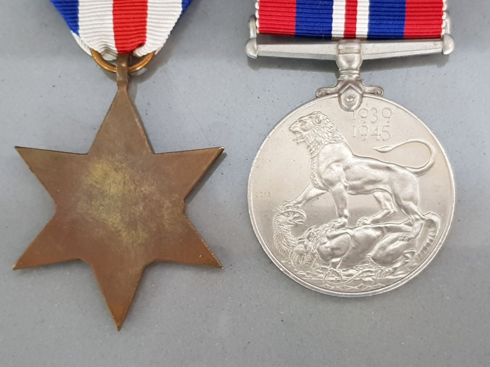 George VI 1939-1945 WWII service war medal & The france and Germany star, both with original - Image 3 of 3