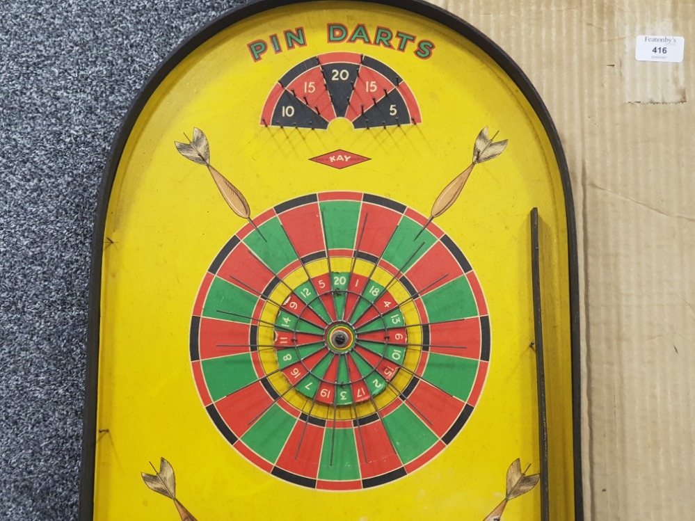 Vintage pin darts bagatelle game, with box - Image 2 of 3