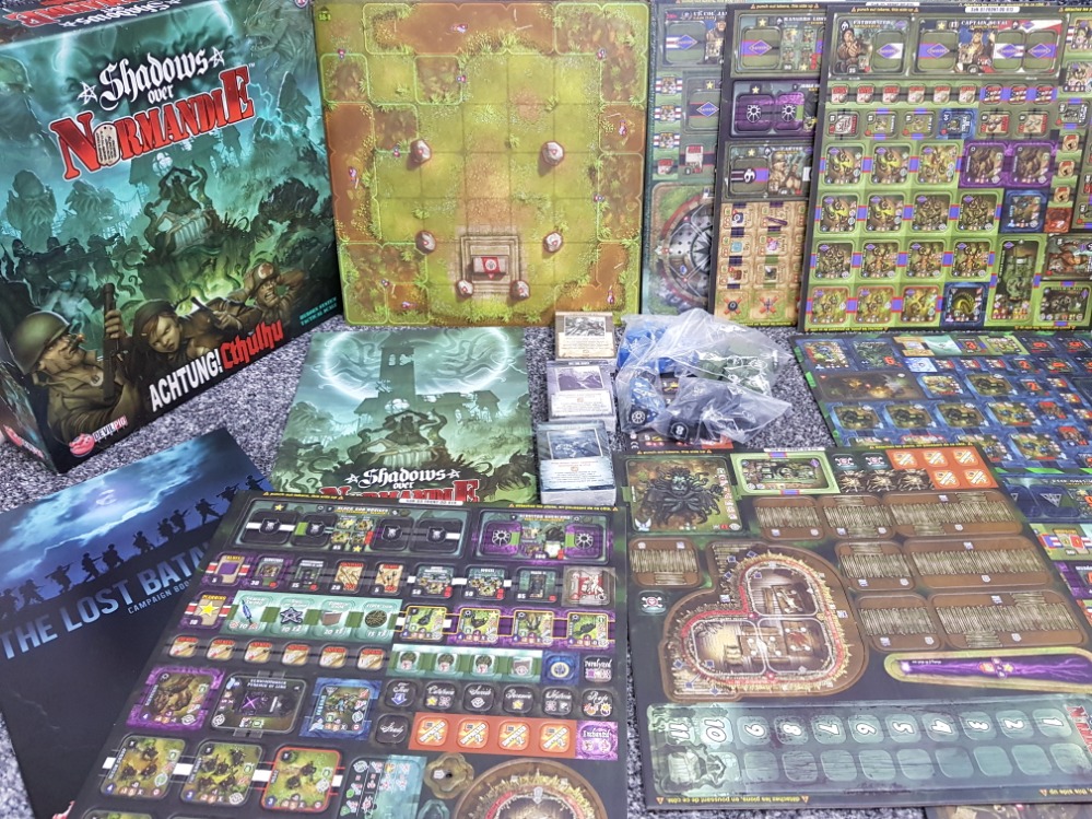 Devil Pig Games Shadows over Normandie, Achtung! Cthulhu, complete game with sectional mapboard,